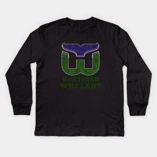 Distressed Hockey Logo Fans Kids Long Sleeve T-Shirt